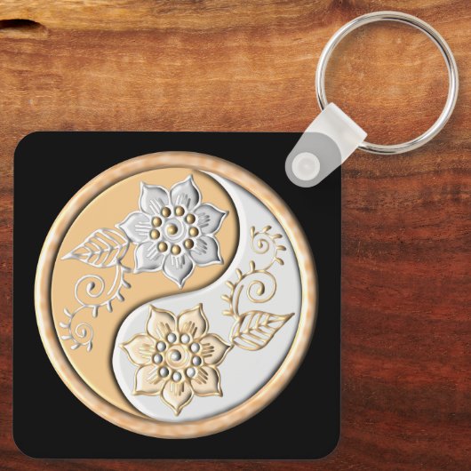 Gold & Silver Yin Yang  Sleutelhanger (Achterkant)