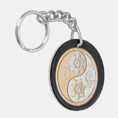 Gold & Silver Yin Yang  Sleutelhanger (Voorkant Links)
