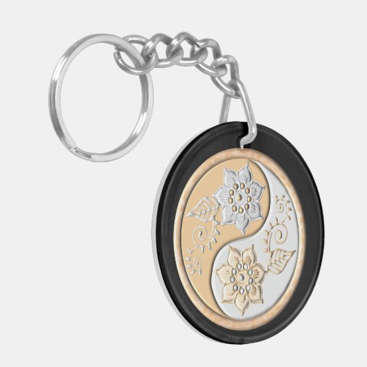 Gold & Silver Yin Yang Sleutelhanger (Voorkant Links)