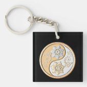 Gold & Silver Yin Yang  Sleutelhanger (Voorkant)