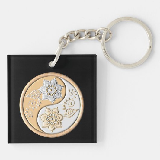Gold & Silver Yin Yang  Sleutelhanger (Achterkant)