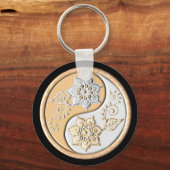 Gold & Silver Yin Yang  Sleutelhanger (Voorkant)
