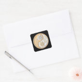 Gold & Silver Yin Yang Vierkante Sticker (Envelop)