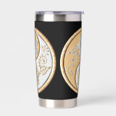 Gold & Silver Yin Yang water bottle Geïsoleerde Drinkbeker (Links)
