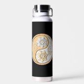 Gold & Silver Yin Yang water bottle Waterfles (Achterkant)