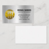 Gold Silverware-Logo | Metalen achtergrond Visitekaartje (Voorkant / Achterkant)