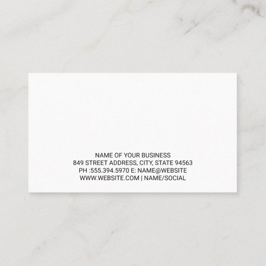 Gold Silverware-Logo | Zwarte marmer Visitekaartje (Achterkant)