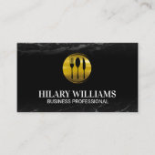 Gold Silverware-Logo | Zwarte marmer Visitekaartje (Voorkant)