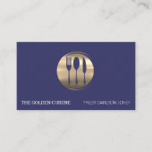 Gold Silverware Restaurant Logo Visitekaartje (Voorkant)