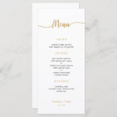 Gold Simple 3-cursusmenu voor bruiloft Menu (Voorkant / Achterkant)