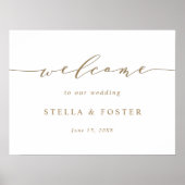 Gold Simple and Modern Weduwswelkomstbord Poster (Voorkant)