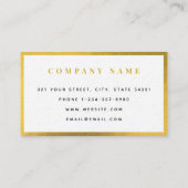 Gold Simple Business Logo Modern minimalist Visitekaartje (Achterkant)