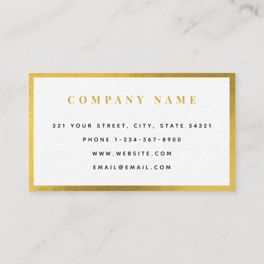 Gold Simple Business Logo Modern minimalist Visitekaartje (Achterkant)