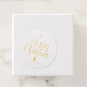 Gold Simple Calligraphy Merry kerst Bedankjes Labels (Met doos)