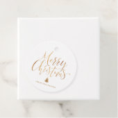 Gold Simple Calligraphy Merry kerst Bedankjes Labels (In situ)