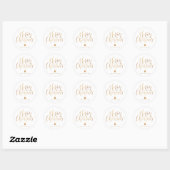 Gold Simple Calligraphy Merry kerst Ronde Sticker (Vel)