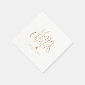 Gold Simple Calligraphy Merry kerst Servet (Hoek)