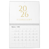 Gold Simple Elegant 2026 Calendar Kalender (Feb 2026)