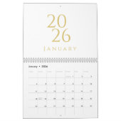 Gold Simple Elegant 2026 Calendar Kalender (Jan 2026)