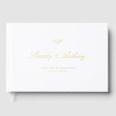 Gold simple elegant classic script wedding gastenboek (Voorkant)