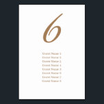 Gold Simple Elegant Guest List Weddenschap Kaart<br><div class="desc">Gold Simple Elegant Guest List Wedtable Number</div>