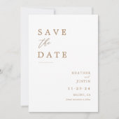 Gold Simple Elegant Weddenfoto slaat de datum op Save The Date (Voorkant)