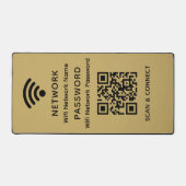 Gold Simple Elegant WiFi QR Code Netwerkwachtwoord Bureaumat (Voorkant)
