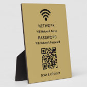 Gold Simple Elegant WiFi QR Code Netwerkwachtwoord Fotoplaat (Zijkant)