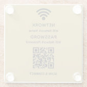 Gold Simple Elegant WiFi QR Code Netwerkwachtwoord Glazen Onderzetter (Achterkant)