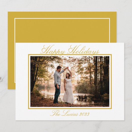 Gold Simple Holiday Kaart (Voorkant / Achterkant)