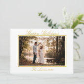 Gold Simple Holiday Kaart (Staand voorkant)