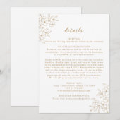 Gold Simple Minimal Cherry Blossom Details Kaart (Voorkant / Achterkant)