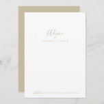 Gold Simple Minimalist Wedding Advice Kaart<br><div class="desc">Deze gouden, eenvoudige, minimalistische trouwadvieskaart is perfect voor een moderne bruiloft. Het eenvoudige en elegante ontwerp kenmerkt klassieke en fancy manuscripttypografie in goud. Deze kaarten zijn perfect voor een bruiloft, vrijgezellenfeest, baby shower, graduatiedag en nog veel meer. Pas de kaarten aan met de namen van de bruid en de bruidegom,...</div>