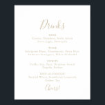 Gold Simple Minimalist Wedding Drink Menu Sign Poster<br><div class="desc">Dit gouden,  eenvoudige,  minimalistische menu-bord van de bruiloft drinken is perfect voor een moderne bruiloft. Het eenvoudige en elegante ontwerp kenmerkt klassieke en fancy manuscripttypografie in goud.</div>