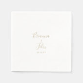Gold Simple Minimalist Wedding Napkin Servet (Voorkant)