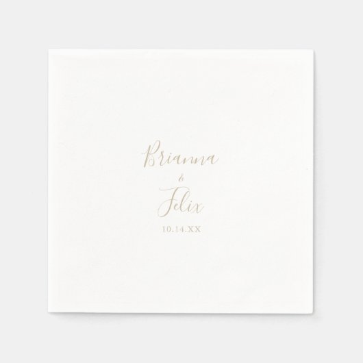 Gold Simple Minimalist Wedding Napkin Servet (Voorkant)
