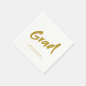 Gold Simple Modern Brush Script Graduation Party Servet (Hoek)