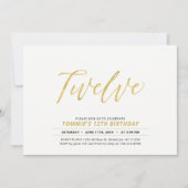 Gold Simple Modern Lettering 12e verjaardag Kaart (Voorkant)