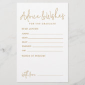 Gold Simple Modern Script Afstuderen advies & wens (Voorkant)