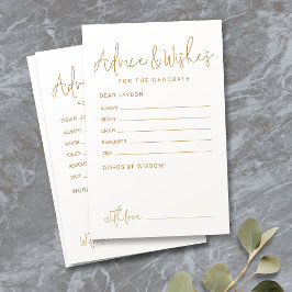 Gold Simple Modern Script Afstuderen advies & wens