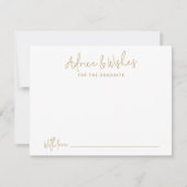 Gold Simple Modern Script Afstuderen advies & wens Notitiekaartje (Voorkant)