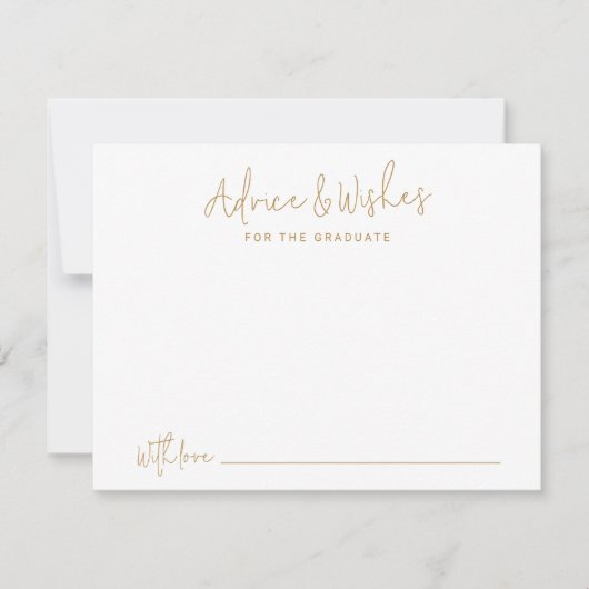 Gold Simple Modern Script Afstuderen advies & wens Notitiekaartje (Voorkant)