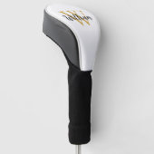 Gold Simple Monogram Name Persoonlijk Golfheadcover (Schuin)