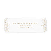 Gold Simple Romantic Cherry Blossom Retouradres Etiket (Voorkant)