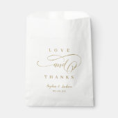 Gold Simple romantic Love & bedankt script bruilof Bedankzakje (Voorkant)