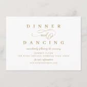 Gold Simple romantic script bruiloft receptie Informatiekaartje (Voorkant)