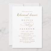 Gold Simple romantic script Rehearsal Dinner Kaart (Voorkant)