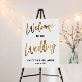 Gold Simple Typografie Welkom bij ons huwelijk