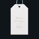 Gold Simple Vrijgezellenfeest Cadeaus Labels Cadeaulabel<br><div class="desc">Deze gouden,  eenvoudige,  minimalistische vrijgezellenfeest cadeautjes labels zijn perfect voor een moderne trouwdouche. Het eenvoudige en elegante ontwerp kenmerkt klassieke en fancy manuscripttypografie in goud.</div>