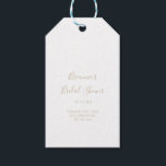Gold Simple Vrijgezellenfeest Cadeaus Labels Cadeaulabel<br><div class="desc">Deze gouden,  eenvoudige,  minimalistische vrijgezellenfeest cadeautjes labels zijn perfect voor een moderne trouwdouche. Het eenvoudige en elegante ontwerp kenmerkt klassieke en fancy manuscripttypografie in goud.</div>